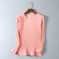 striped elastic t shirt women spring top casual long sleeve shirt cotton t shirts ribbed tops knitted blusas plus size