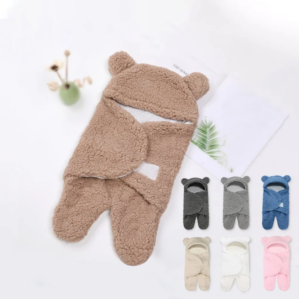

Cute Newborn Baby Boys Girls Blankets Plush Swaddle Wrap Ultra-Soft Fluffy Fleece Sleeping Bag Cotton Soft Safe Bedding Set