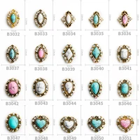 10pcs retro marbles ab diamond rhinestones 3d nail art decorations shiny alloy jewelry fashion design manicure ornaments