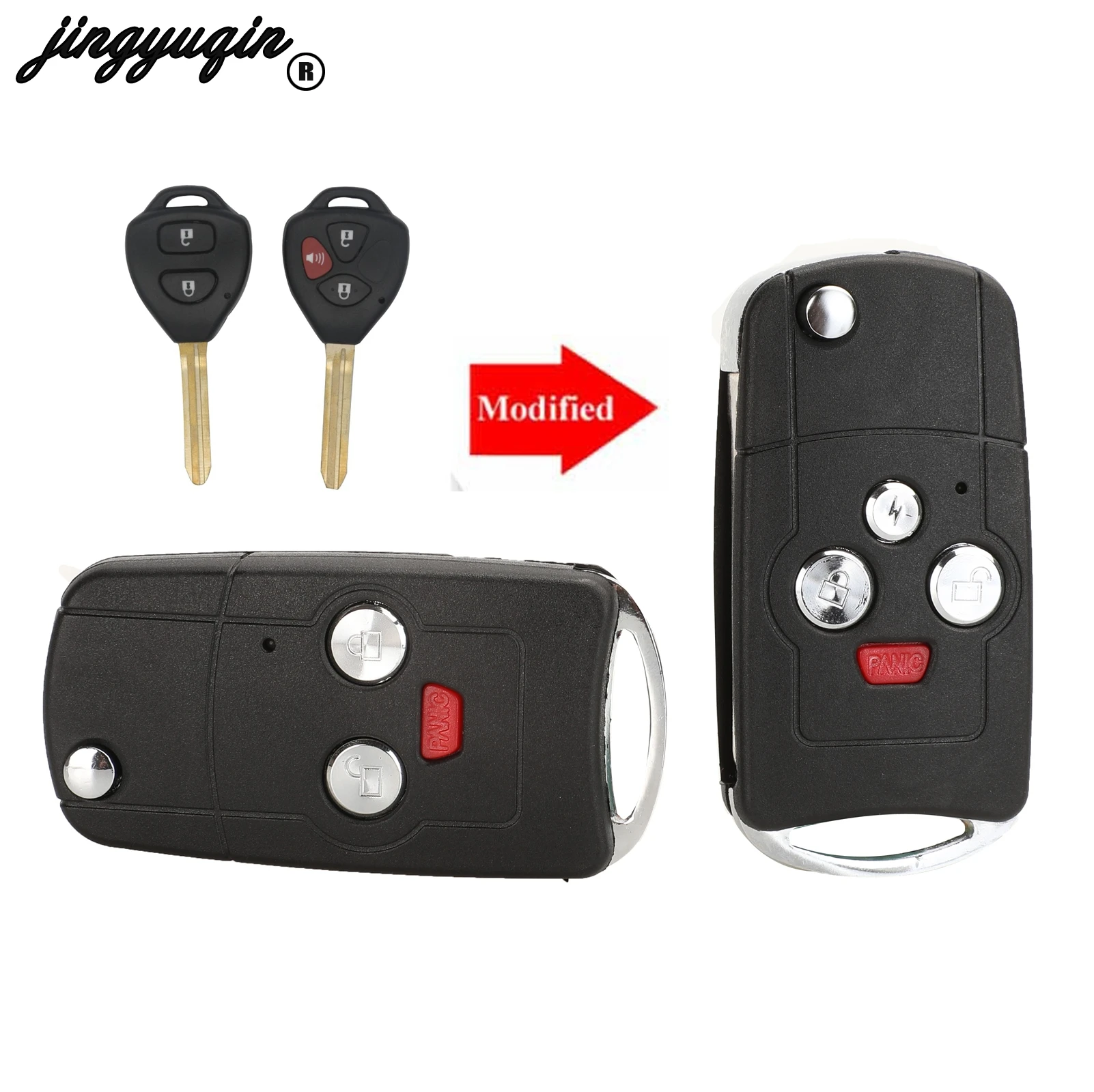 Jingyuqin модифицированный откидной складной 4 кнопки новый стиль дистанционного