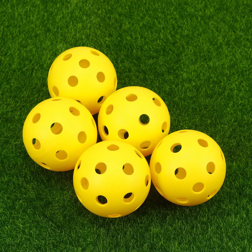 

14pcs Balls Yellow Pickleball with Holes for Indoor and Outdoor Courts