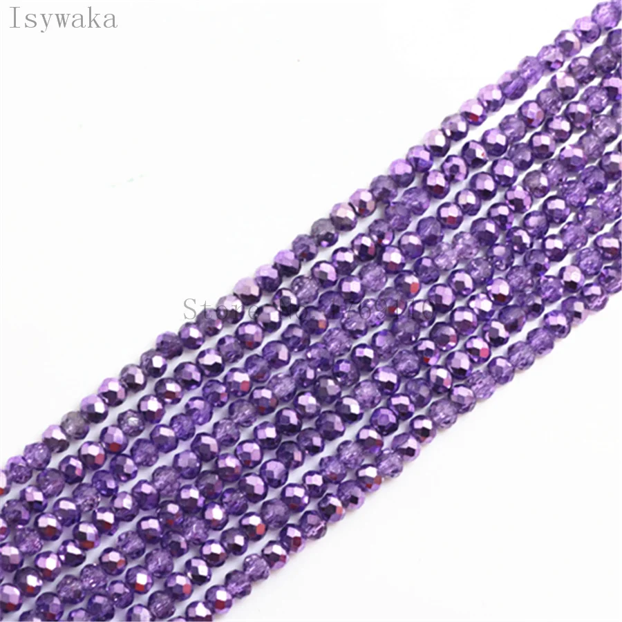 

Isywaka Ran Light Purple 1700pcs 2mm Rondelle Austria faceted Crystal Glass Beads Loose Spacer Round Beads for Jewelry Making