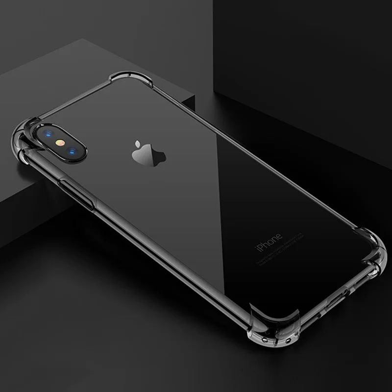 

Shockproof TPU Phone Case For iPhone11 12 Pro Max 7 8 6s Camera Protection Clear Phone Case For iPhone X Xr XS Back Cover