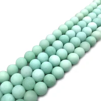 natural matte blue river amazonite frosted stone round loose beads 4 6 8 10 12 mm for jewelry making bracelet necklace diy