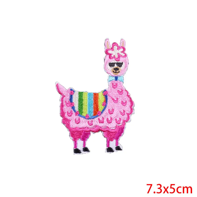 Мультфильм животных Единорог Альпака аксессуары DIY нашивки в полоску вышитая