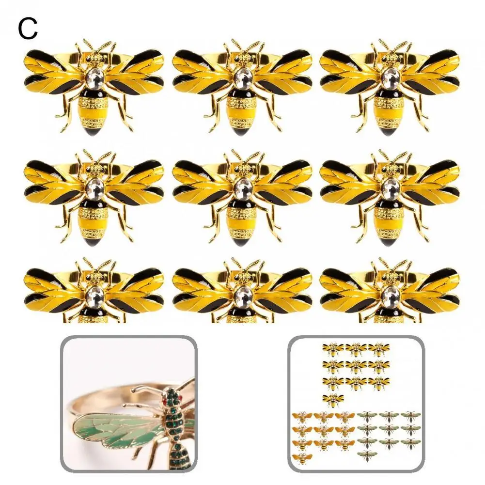 

Reusable 10Pcs Fashion Alloy Rust Proof Solid Serviette Buckle Alloy Napkin Buckle Solid for Banquets