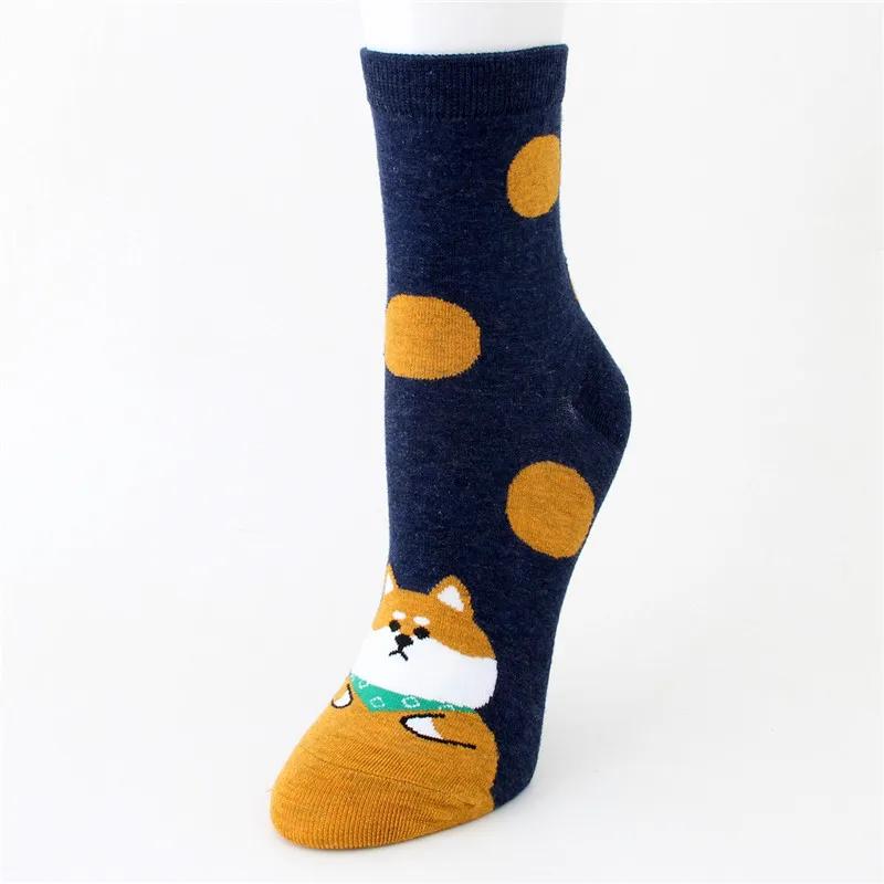 Kawaii Women Animal Cotton Socks Autumn-Winter Simple Lovely Female Ladies Cartoon Sweet Patterned Casual Funny Socks