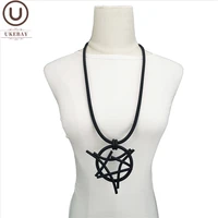 ukebay new fashion pendant necklaces women geometric rubber necklace handmade jewelry adjustable chain strange choker party gift