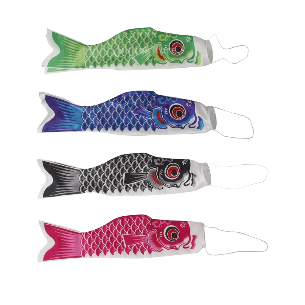 

4x Koinobori носок атласное украшение красочный открытый кайт лодка сады