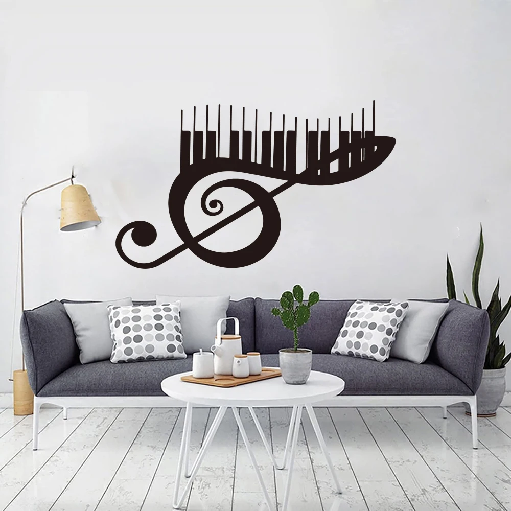 

Large Musical Piano Keyboard Wall Sticker Living Room Sofa DJ Rock Jazz Music Wall Decal Bedroom Vinyl Home Decor