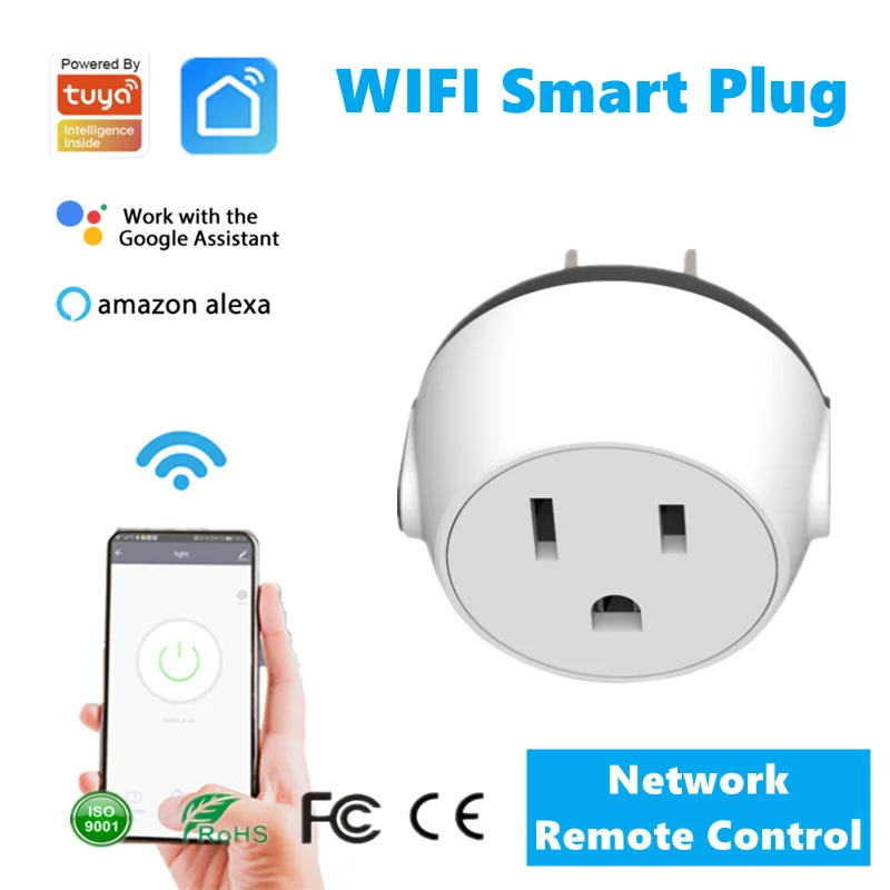 

Tuya 10A WI-FI Smart Plug (Интеллектуальный разъем US/EU Мощность адаптер Беспроводной розетка выключатель с сеть удаленного Управление для Alexa Google Home