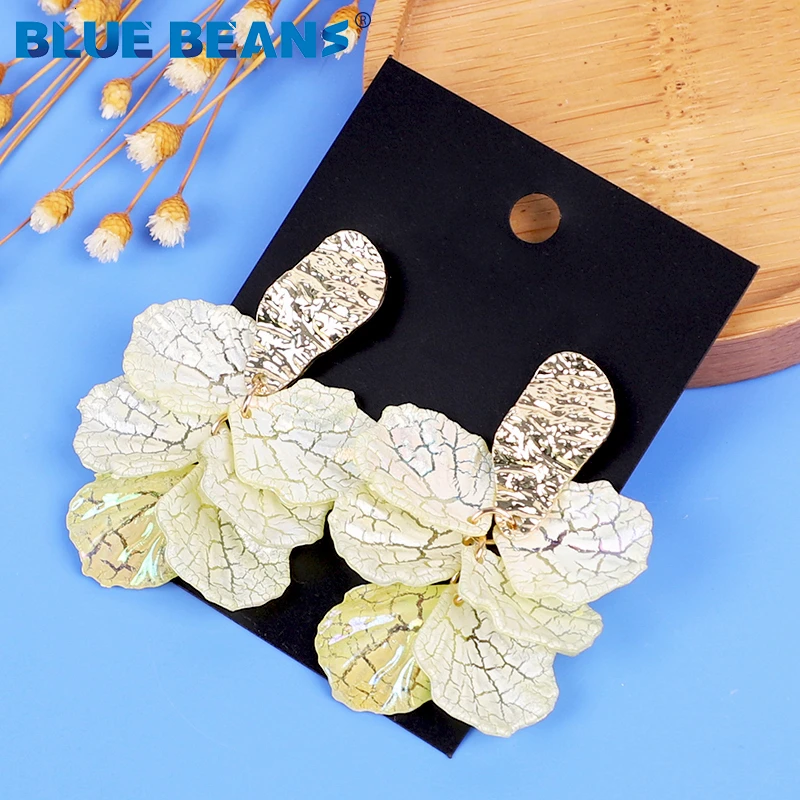 BLUE BEANS Small Flower Earrings Girls Fashion For Women Statement Drop Jewelry Punk Minimalist Earings Cute | Украшения и