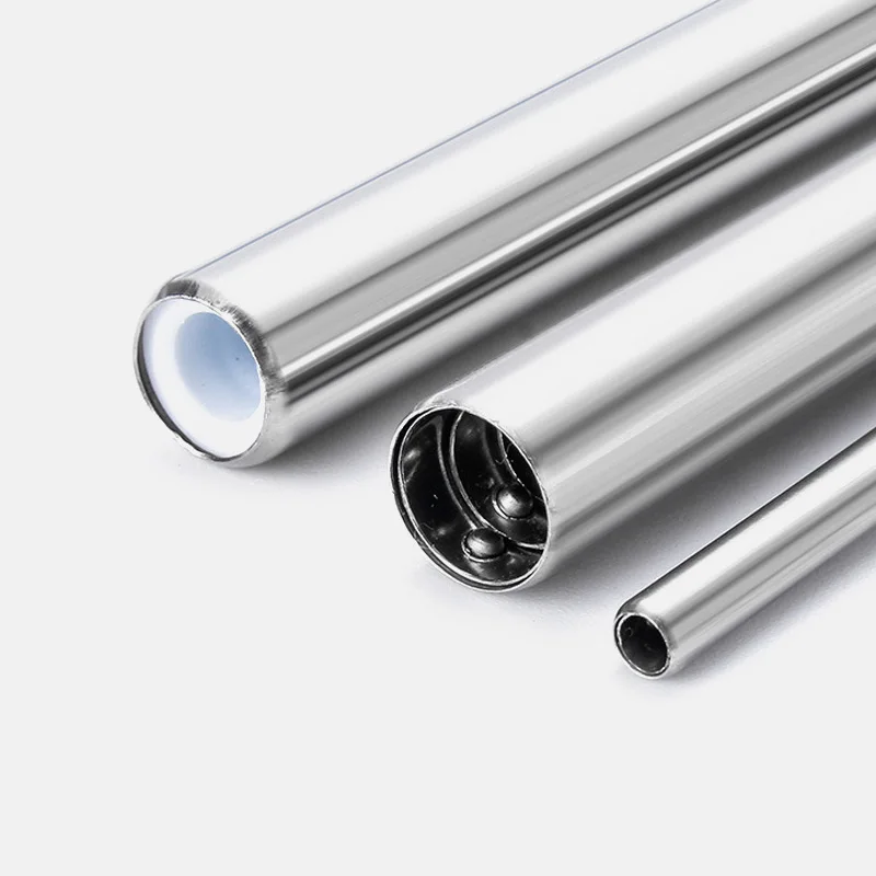 18/10 многоразовая складная металлическая Питьевая солома с кисточкой из