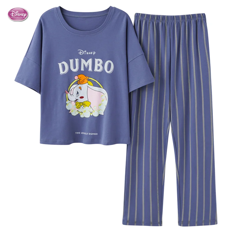 

Disney Cute Dumbo Cotton Pajamas Mujer Femme Sleepwear Summer Short Sleeve Top & Shorts Casual Women Homewear Pajama Set Hombre