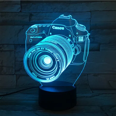 Новинка светодиодсветодиодный лампа с 3d-камерой украшение для дома сна 7 цветов