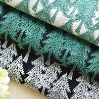 three dimensional embroidery fabric diy black bottom cotton linen pine forest pattern pillow fabric japanese style fresh wind