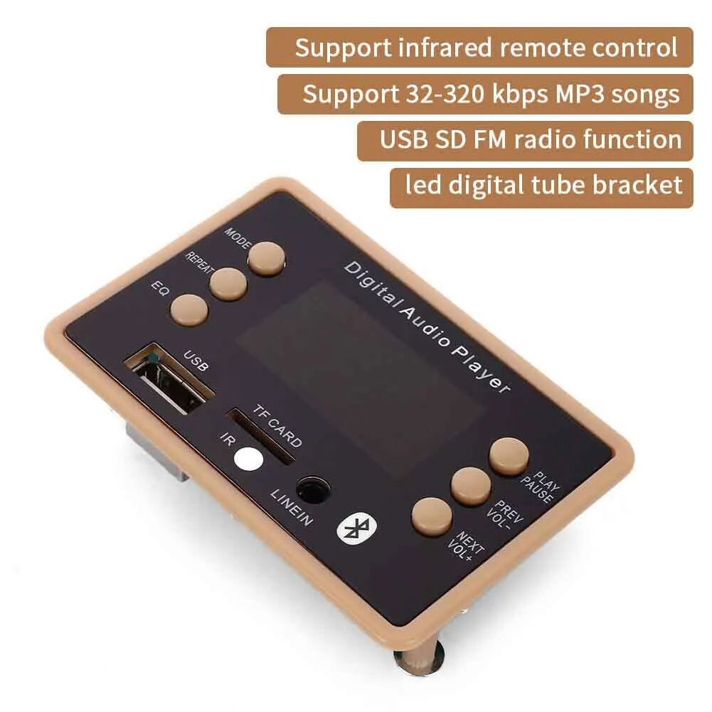 DC 12V цифровой дисплей MP3 декодер плата TF WAV WMA Bluetooth 5 0 FM радио автомобильный аудио