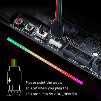 Addressable ARGB 5V LED Strip 3Pin Computer PC Case Tape Light WS2812B SMD 5050 Flexible Changeable Color Gamer Desktop Lamp 2