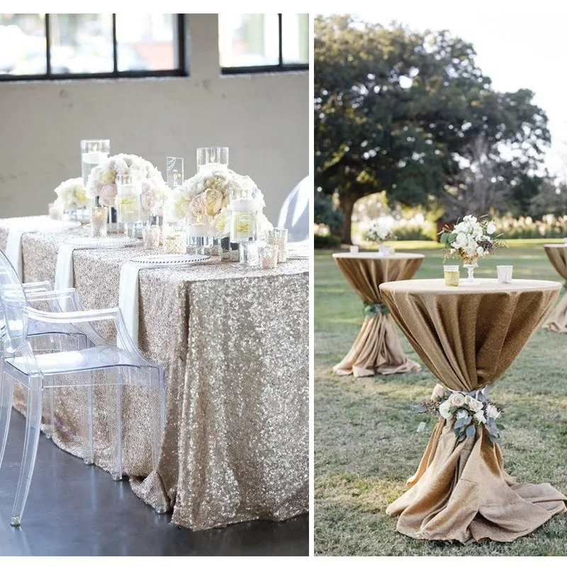 Блестящая скатерть с блестками прямоугольная цвета розового золота/скатерть