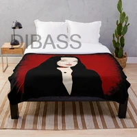 morticia addams super soft throw blanket lightweight plush bed flannel blankets suitable for adults and children fashion styl