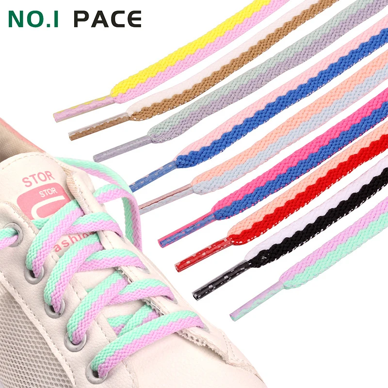 

NOIPACE 1 Pair Double Color Shoelaces For Sneakers Casual Tennis Shoes Women Men Flat Strap Shoe Lace Air Force 1 Accesories