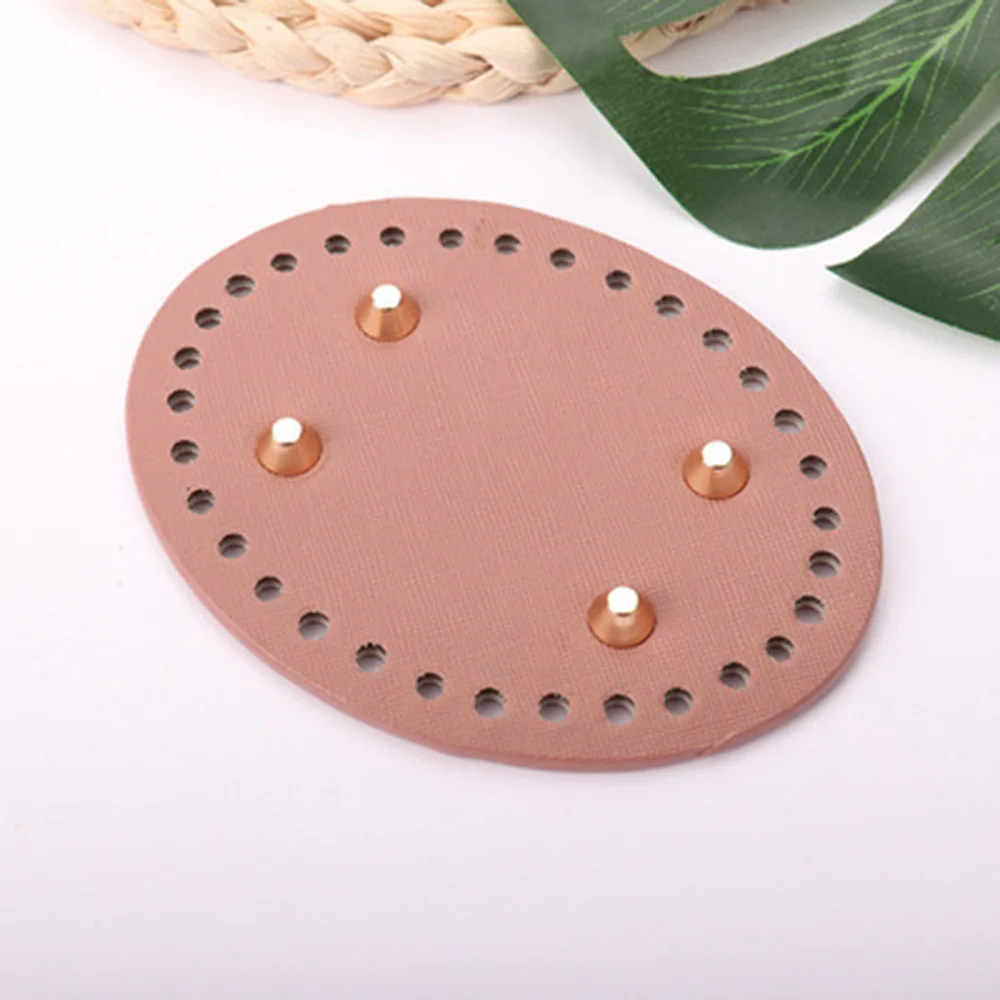 

12x9cm Round Leather Bottom Crochet Bag Making Bottom Mat Cushion Purse Pad Bottom Base For Small Bag