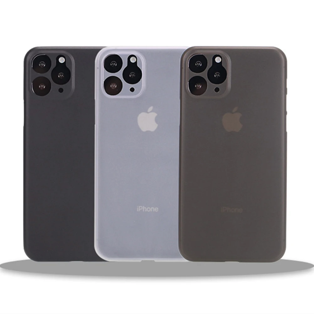 Тонкий прозрачный матовый ТПУ чехол для iPhone 11 Pro Max ультра тонкий мягкий
