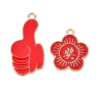 10pcs popular golden medal pendant praise thumbs interesting alloy accessories diy jewelry making supplies childrens fun charm