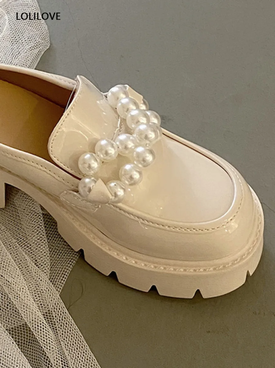 

2021 Women PU High heels lolita Korean Japanese style shoes College Students cute retro Harajuku High heels Mary Jane Shoes