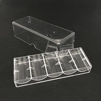 high quality texas poker set chips 100pcs box transparent acrylic portable game chip box baccarat box tray entertainment