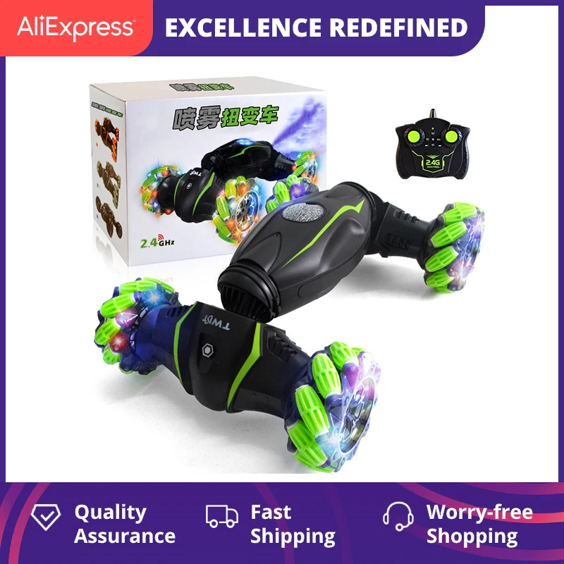 

RC Car 4WD Radio Control Stunt Car Gesture Induction Twisting Vehicle Drift 2.4G Toy Off-Road Music Light Control Car for Kids