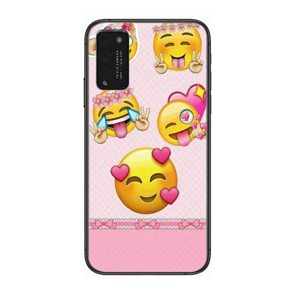 

HD-emoji Clear Phone Case For Huawei Honor 10 20 30 9 X Pro Lite V 5G RU Black Etui Coque Hoesjes Comic Fashion