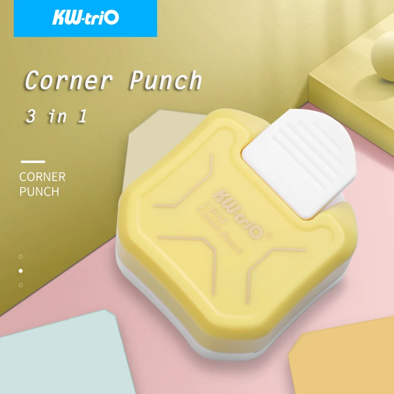 

KW-triO 3-in-1 Paper Corner Punching Cutter Machine Round Corner Cutter Trimmer DIY Scrapbook Greeting Card Round Corner Puncher