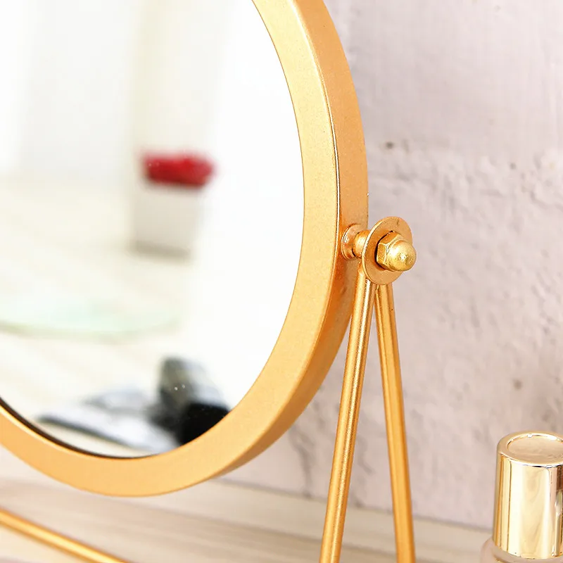 Портативные Золотые декоративные зеркала зеркальные украшения для макияжа и