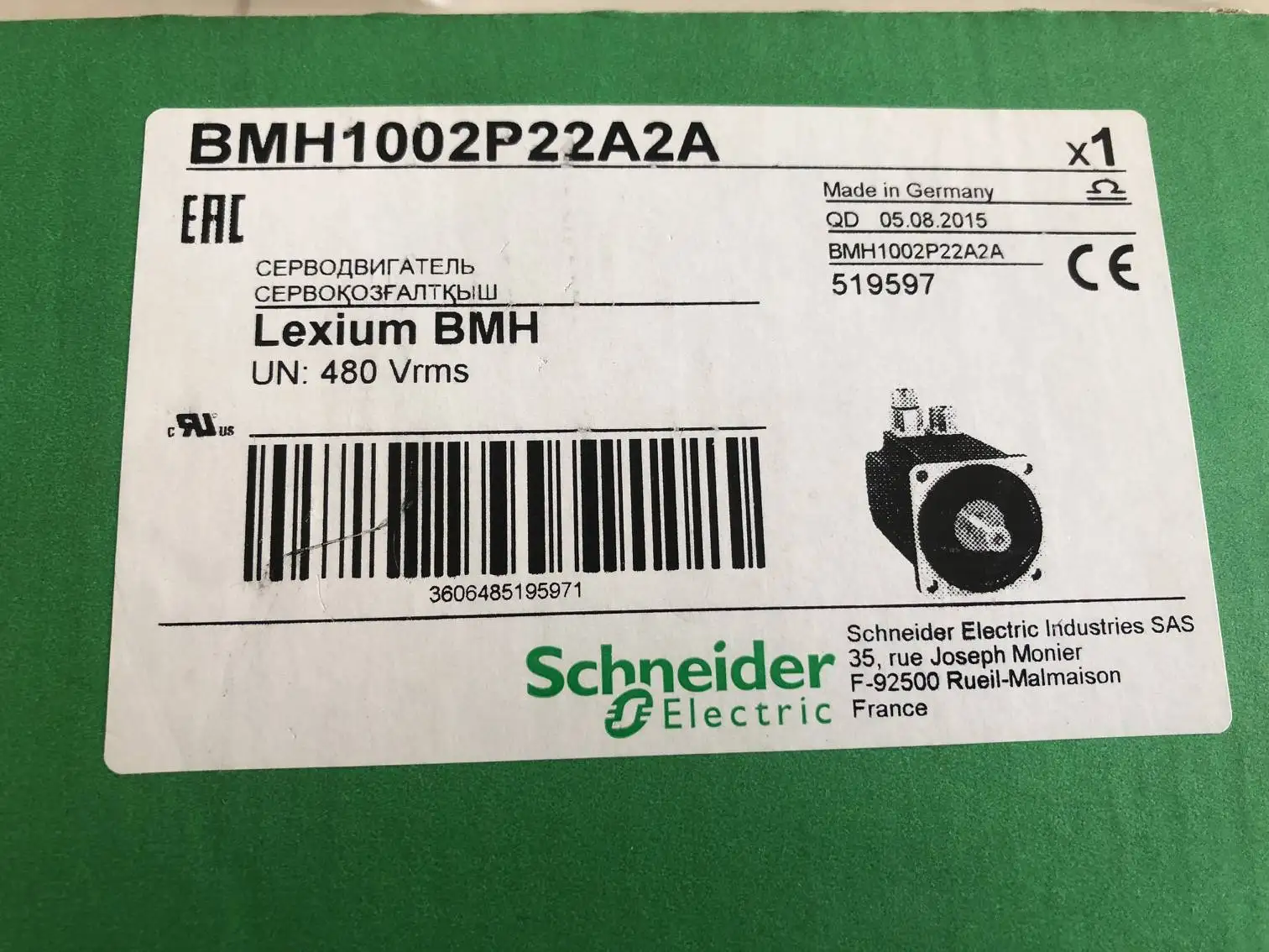 Серводвигатель BMH1002P22A2A Schneider Lexium BMH Новый в коробке | Инструменты