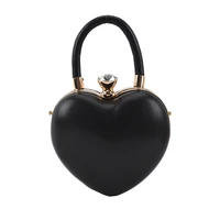 luxury designer heart shaped evening clutch bag wedding purse high quality pu handbag brand crossbody bags women shoulder bag