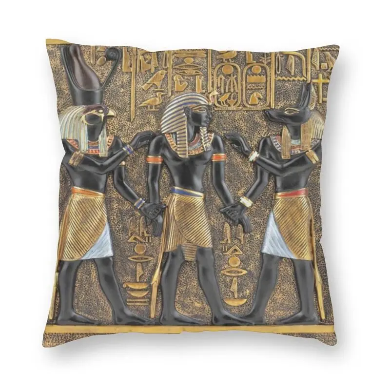 

Наволочка для подушки с изображением Древнего Египта, бога Гора и Анубиса, 45x45 см, для домашнего декора, наволочка с изображением египетског...