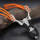 Рогатка охотничья из нержавеющей стали, мощная катапульта с резиновой лентой, профессиональные спортивные аксессуары для уличной съемки