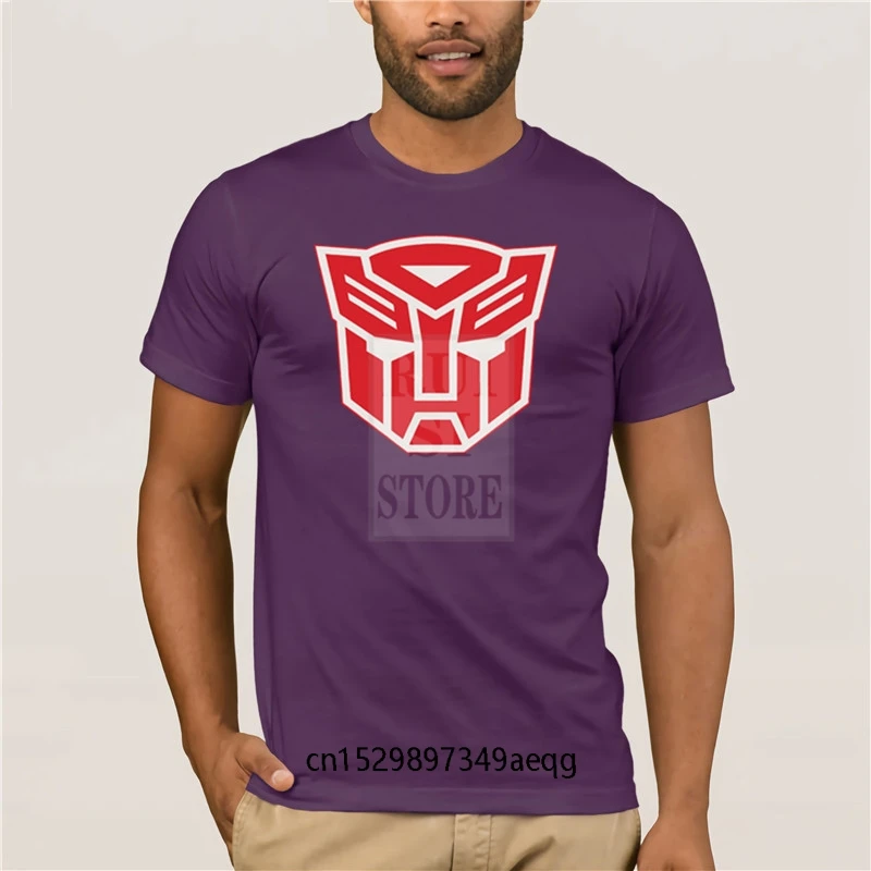 

Men's T shirt Cartoon Fun T shirt 100% Cotton O neck printed T shirt Autobot Logo