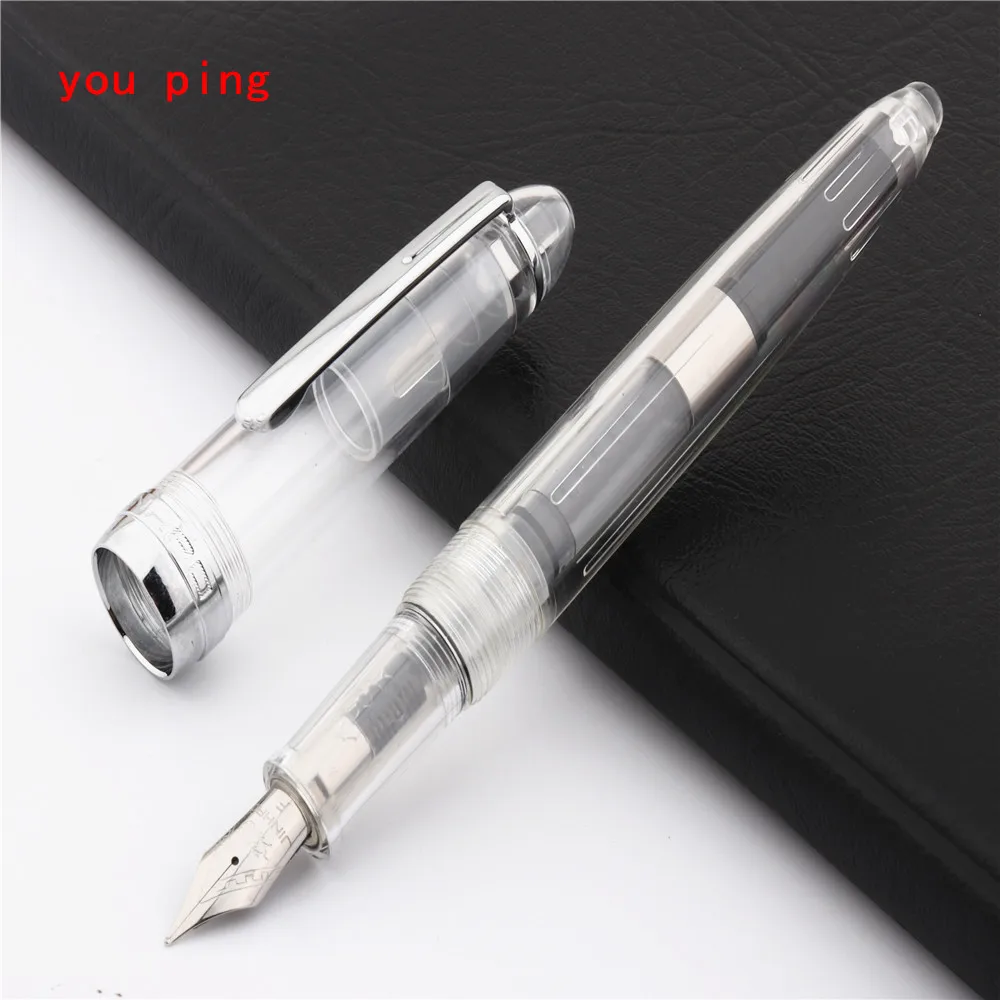 Высококачественная прозрачная белая перьевая ручка Jinhao 992 для студентов школы