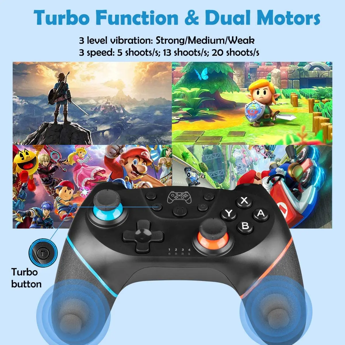 Bluetooth Pro Gamepad for Nintendo Switch Console Wireless Video Game USB Joystick Controller Control with 6-Axis Handle | Электроника