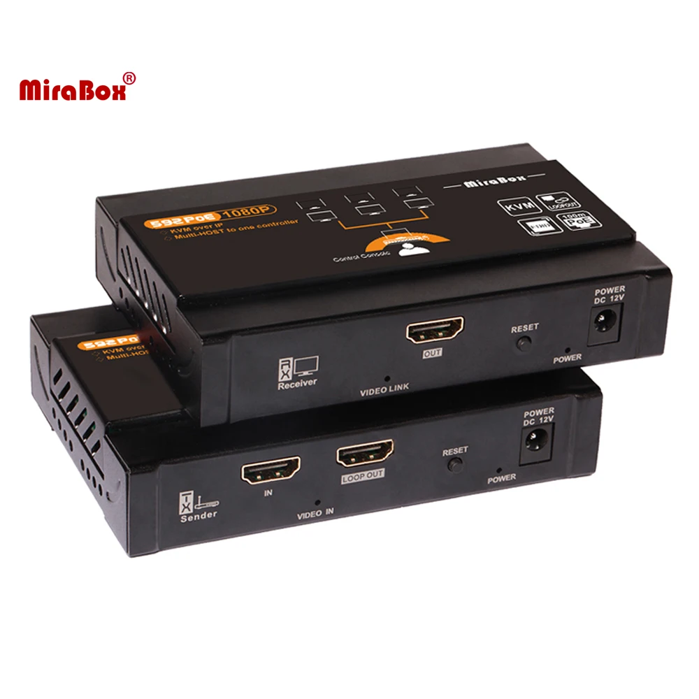 

Mirabox Many to One USB Extender KVM Extender over IP Cat5e/Cat6 With Loopout 1 Set of Keyboard Mouse Control Many Computer