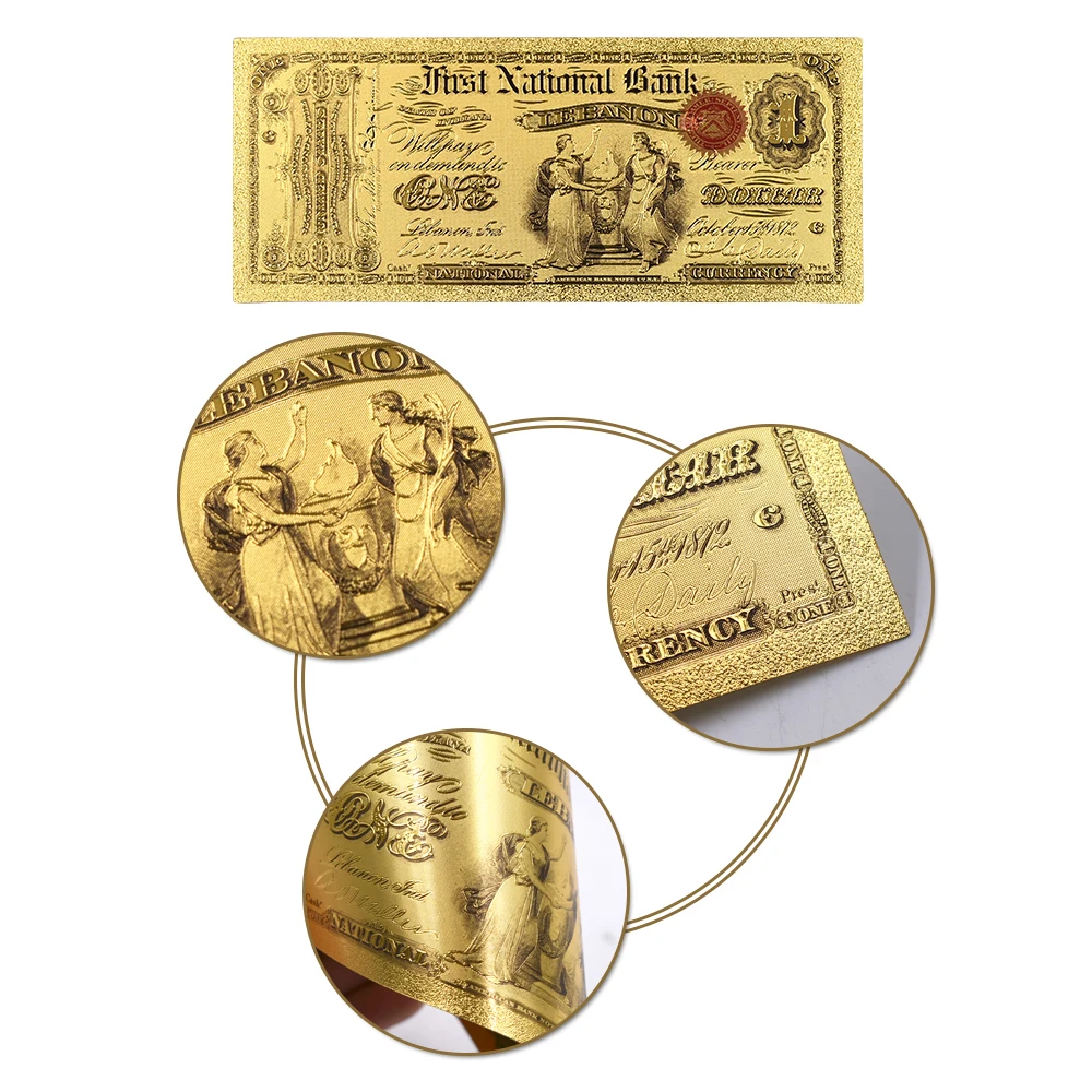 Горячая Распродажа, 1875 год, высокое качество, 1 доллар, Соединенные Штаты, бумага для денег, цветная, США, Золотая банкнота
