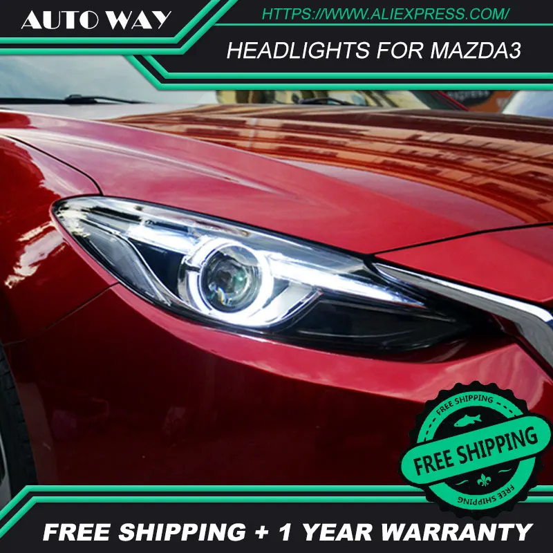 Автомобильный Стайлинг светодиодный HID светодиодный фары фара чехол для Mazda 3 Mazda3 фары Axela M3 bi-ксеноновая линзы ближнего и дальнего света