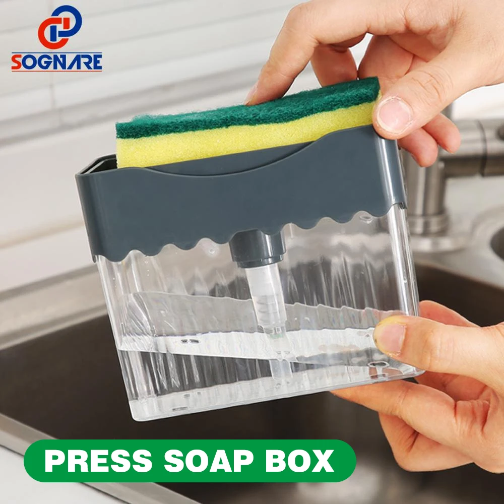 2 в 1 мыла дозатор Кухня ручной Пресс органайзер для новые творческие очистки