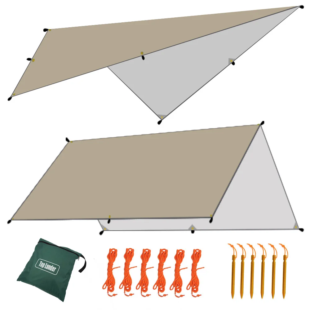 

Кемпинг туристический брезент с Peg веревкой Водонепроницаемый Сверхлегкий солнцезащитный тент наружный тент навес для сада тент крышка