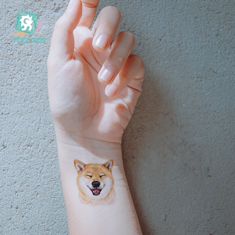 Временные татуировки для собак Rocooart акварельные с животными боди арт девочек