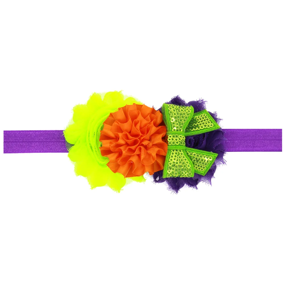 

Изысканная шифоновая лента для волос с бантом и цветочным узором; головной убор на Хэллоуин; повязка на голову для девочек; аксессуары для в...