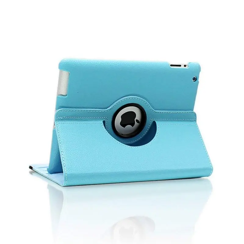Принципиально для iPad 2/3/4 9," дюймовый планшет крышка Case_Smart Wake-для сна и игр, 360-вращающийся&+ Защитная пленка на экран, и ручка - Цвет: Sky Blue