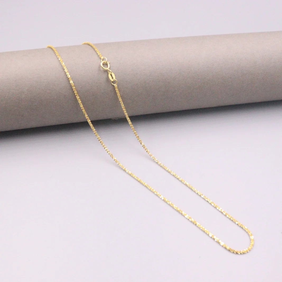 Economici Collana A Catena In Oro Giallo 18 Carati Au750 Reale Per Donna Collana Da Donna In Oro Con Girocollo A Stella Piena Da 1.5mm Regalo Da 20''